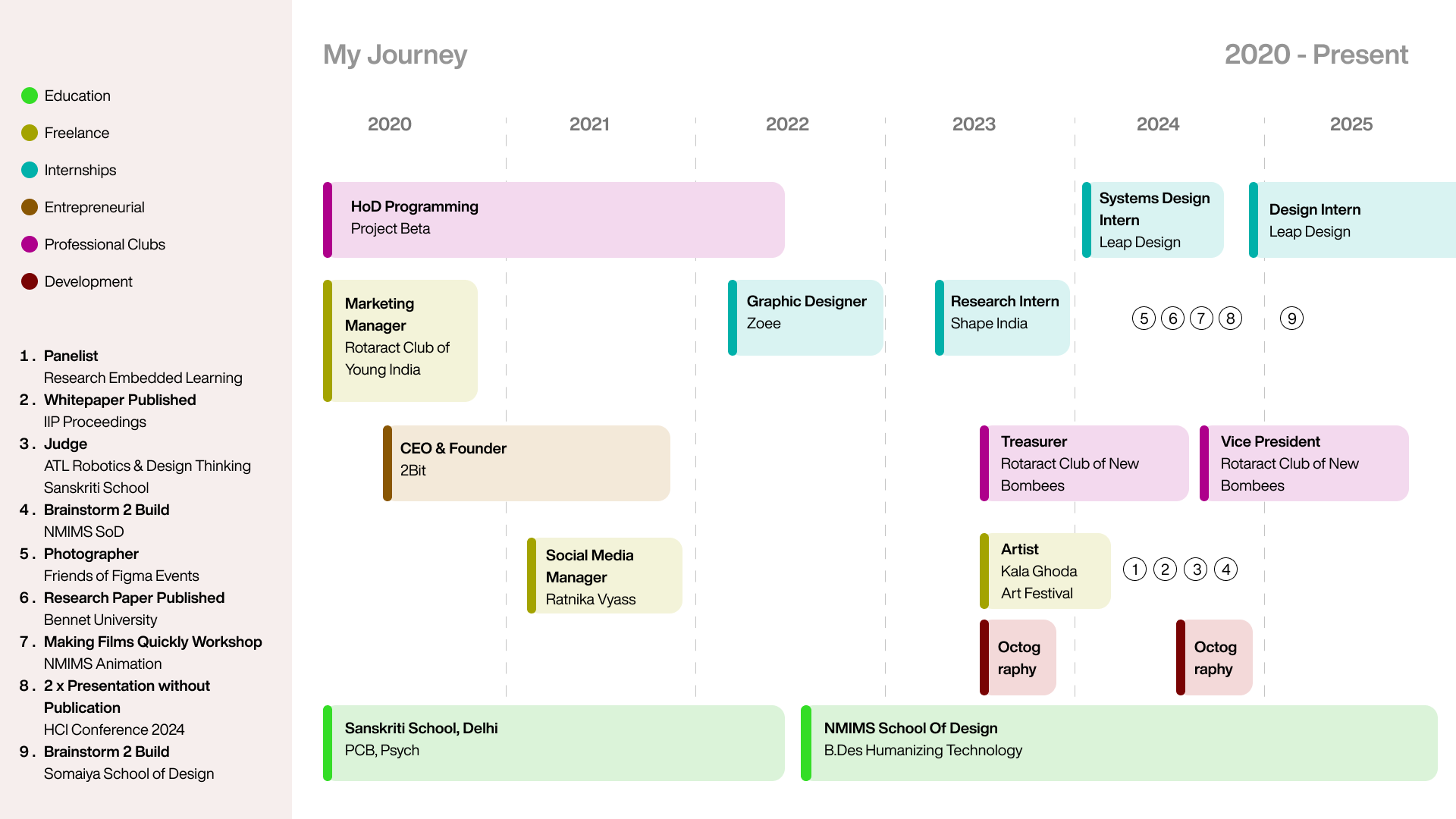 Professional Journey Timeline